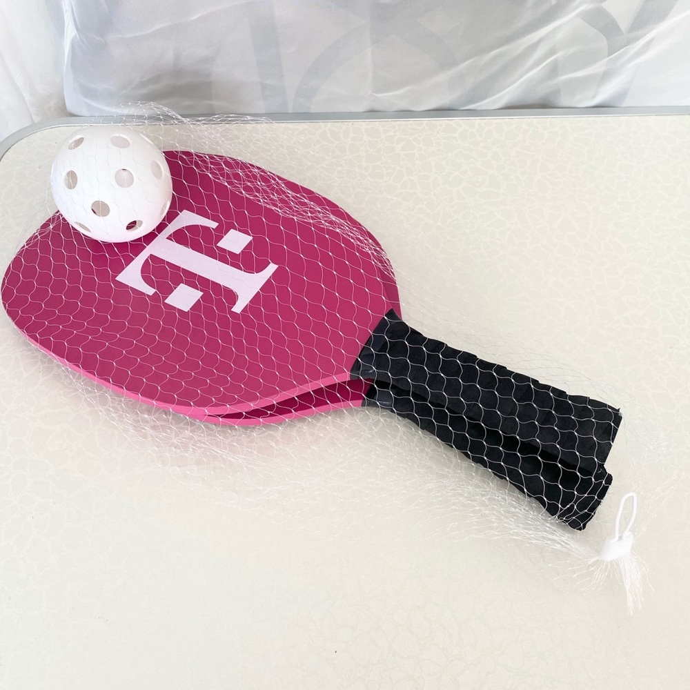 Hot Pink Pickle Ball Set with T Mobile logo